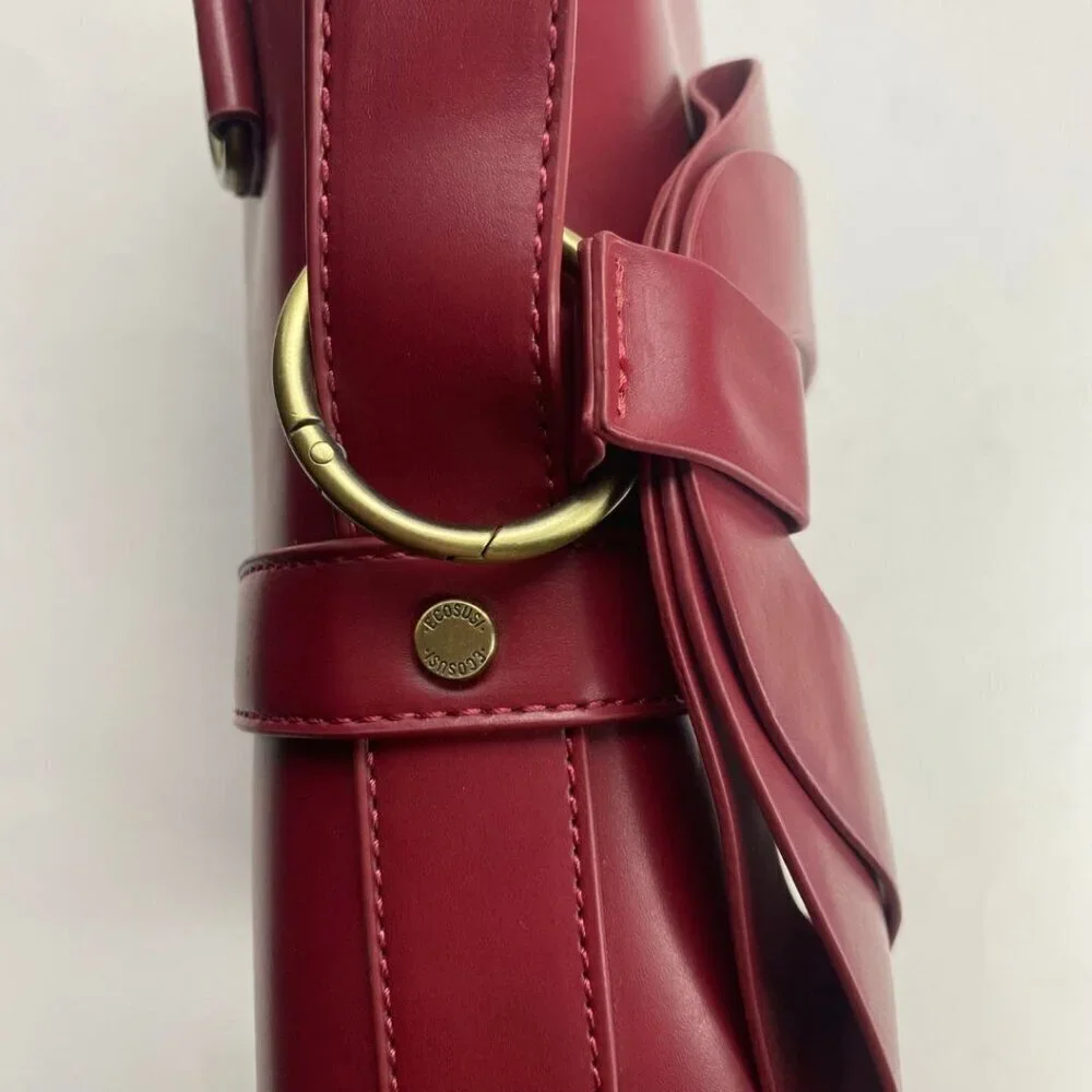 ECOSUSI Bow Summer Garden Romance Burgundy Wine Red Briefcase Bag/Backpack
